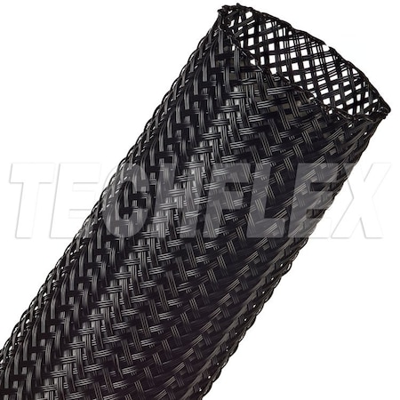 Braided Cable Sleeve, 1-3/4 in Inside Dia., 2-3/4 in Max Bundle Dia., 25 ft, Nylon, Black MPN:SDN1.75BK