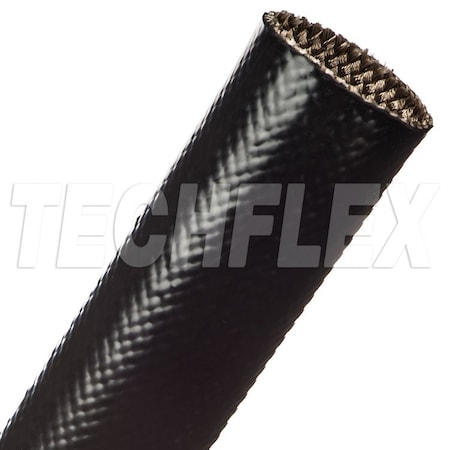 Braided Cable Sleeve, 1-1/2 in Inside Dia., Fiberglass, Black MPN:SFA1.50BK