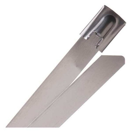 Cable Tie, 7-1/2 in L, Silver, Stainless Steel, 250 lb Strength MPN:SSH7.50SV10