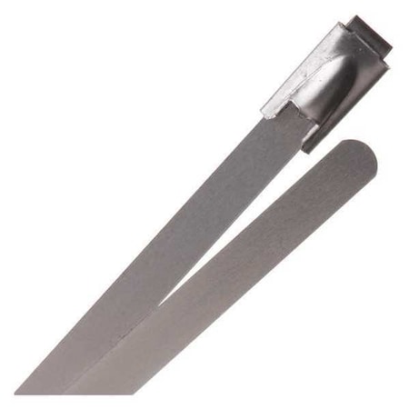 Cable Tie, 20 in L, Silver, Stainless Steel, 100 lb Strength MPN:SSS20.0SV4