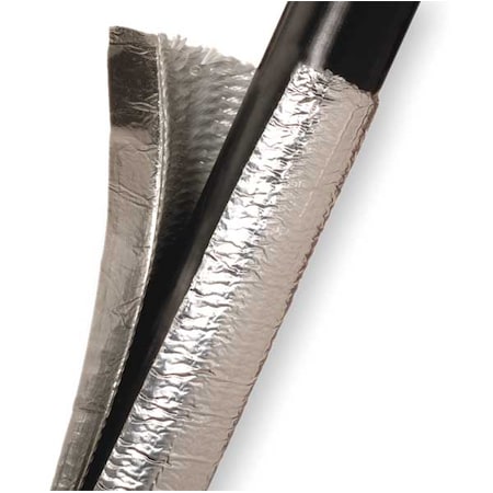 Coated Cable Sleeve, 1 in Inside Dia., 1 in Max Bundle Dia., 4 ft, Fiberglass, Silver MPN:T6F1.00SV