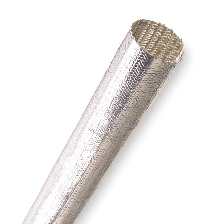 Coated; Braided Cable Sleeve, 1 in Inside Dia., 1 in Max Bundle Dia., 50 ft, Fiberglass, Silver MPN:TTN1.00SV50