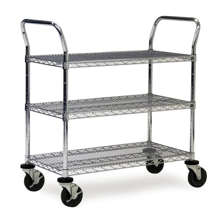 Wire Utility Cart, 2-Shelf, 18x48x40 MPN:RD284CH