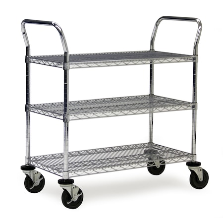 Wire Utility Cart, 3-Shelf, 18x48x40 MPN:RD384CH