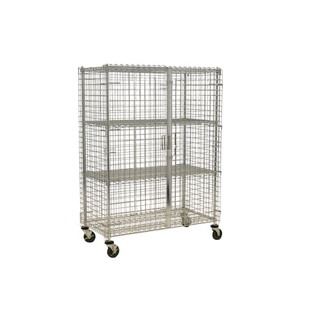 Security Cage, w/Casters, 4 Shelf, 24x36x69 MPN:MSEC364F