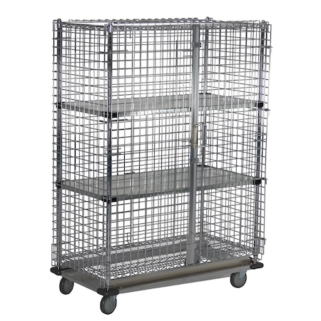 Security Cage, Dolly, 3 SolidShlf, 24x36x70 MPN:RDSEC363F-SLD