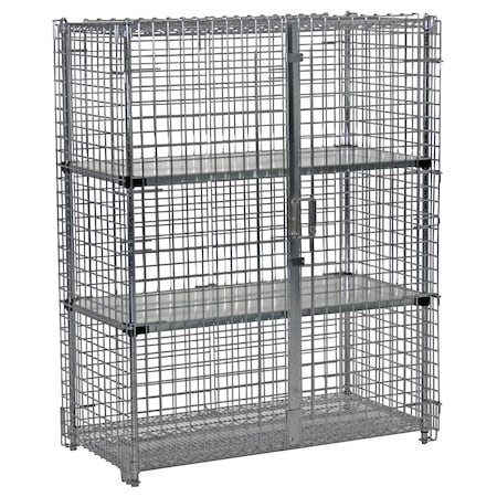 Security Cage, 3 Solid Shelves, 24x48x60 MPN:SEC483F-SLD