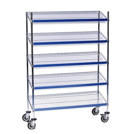 Sgl-Sided Sloped Shelf (5) Cart, 18x24x69 MPN:SL524