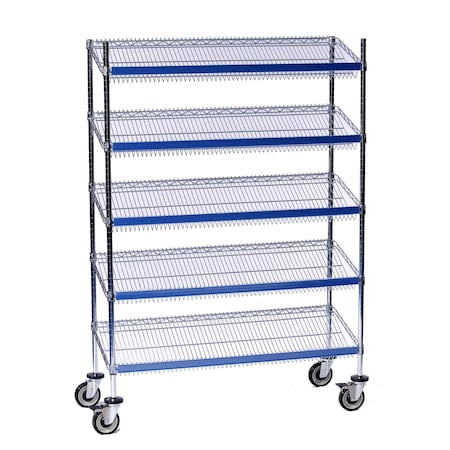 Sgl-Sided Sloped Shelf (5) Cart, 18x48x69 MPN:SL548