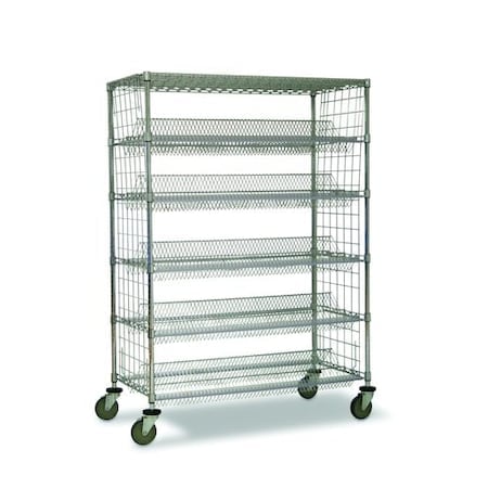 Dbl-Sided Sloped Shelf (5) Cart, 24x24x69 MPN:STR524