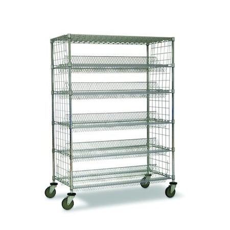 Dbl-Sided Sloped Shelf (5) Cart, 24x36x69 MPN:STR536