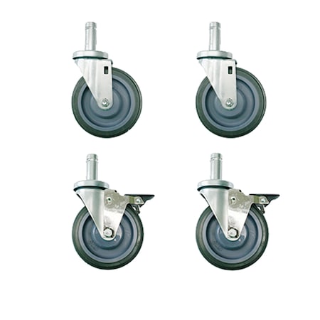Caster Kit, 2 Swivel/2 Swivel Brake, 5 MPN:5C5B