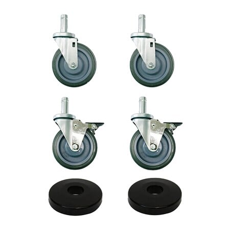 Caster Kit, 2 Swvl/2 SB, w/Bmprs, 5