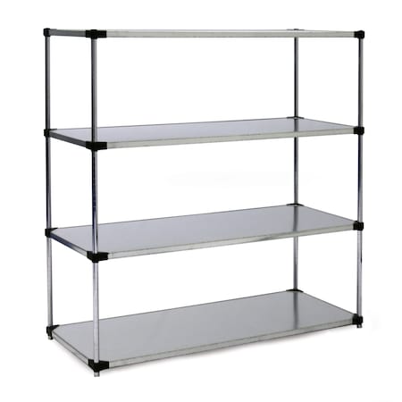 Solid Shelving Unit, 4-Shelf, 18x24x63 MPN:816SLD