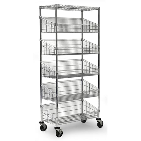 Basket Unit, w/Casters, 4 Baskets, 18x48x69 MPN:MBSK1848CH