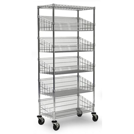Basket Unit, w/Casters, 4 Baskets, 24x60x69 MPN:MBSK2460CH