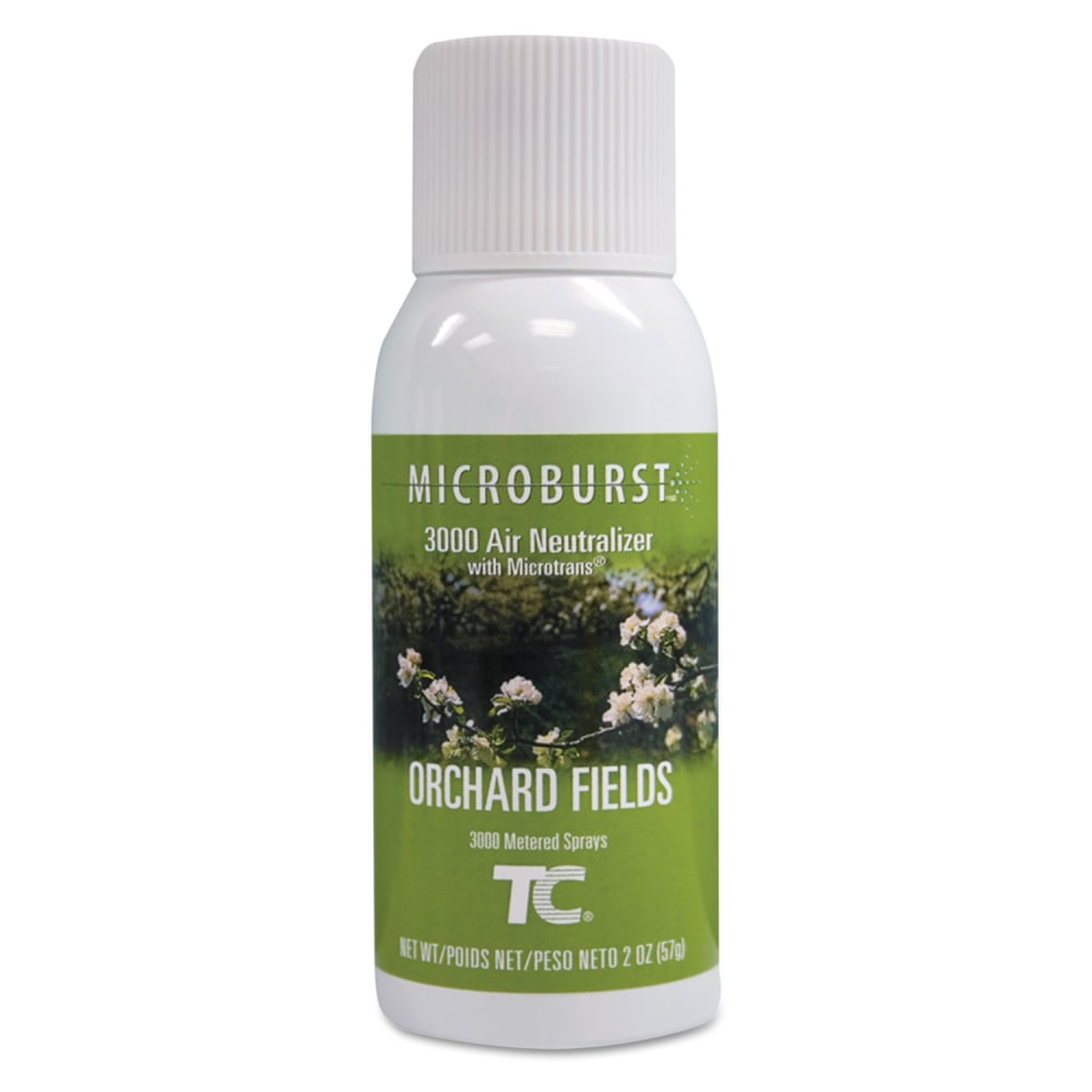 Rubbermaid Commercial TC Microburst 3000 Refill, Orchard Fields, 2 oz Aerosol Spray, 12/Carton MPN:FG4012561