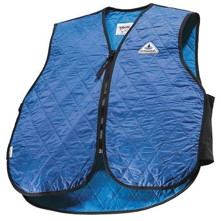 Evaporative Cooling Vest, Nylon, Evaporative, 5 to 10 hr Max Cooling Time, Zipper Closure, Blue MPN:6529-BLUEL