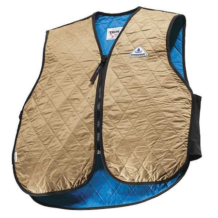 Evaporative Cooling Vest, Nylon, Evaporative, 5 to 10 hr Max Cooling Time, Zipper Closure, Tan MPN:6529-KHAKIXL