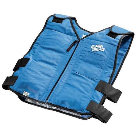 Fire Resistant Cooling Vest, Blue, Nomex Cotton, L/XL MPN:6626-N