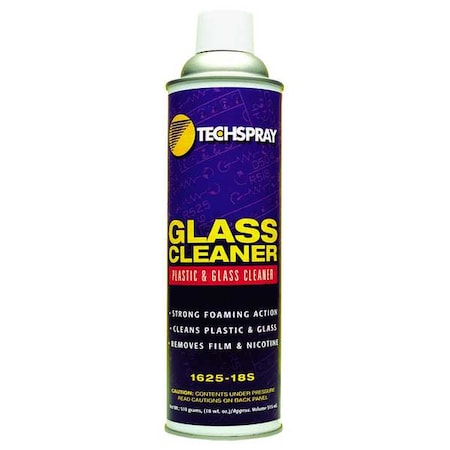 Foam Glass and Surface Cleaner, 18 oz., White, Unscented, Aerosol Can MPN:1625-18S