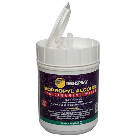 Cleaning Wipes, Flip Top Tub, PK100 MPN:1610-100FL
