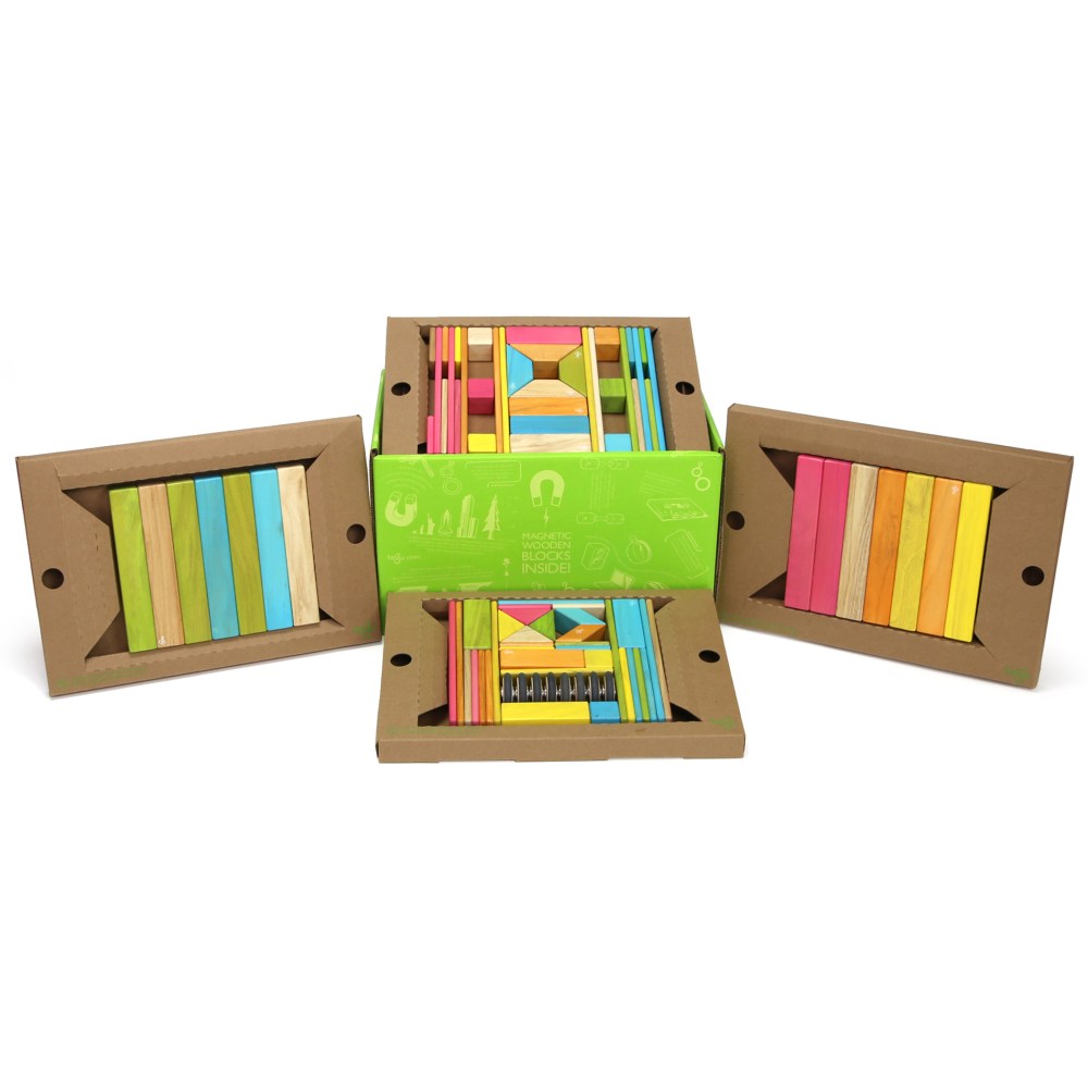 TEGU Magnetic Wooden Blocks, Assorted Colors, Pack Of 90 Blocks MPN:TEG90PTNT608T
