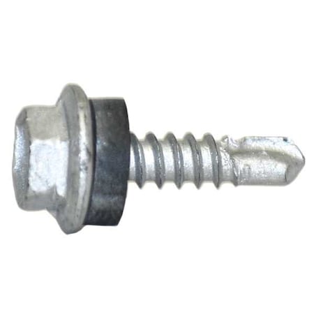 Self-Drilling Screw, #10 x 3/4 in, Climaseal Steel Flange Hex Head Hex Drive, 500 PK MPN:1376000