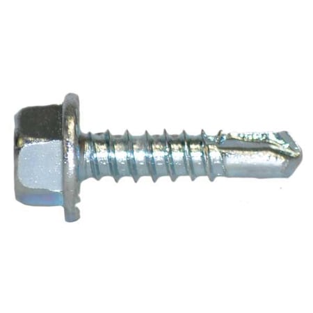 Self-Drilling Screw, #10 x 3/4 in, Zinc Plated Steel Flange Hex Head External Hex Drive, 500 PK MPN:1821200
