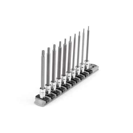 1/4 in Drive Socket Bit Set, Torx, 10 pcs MPN:SHB90109