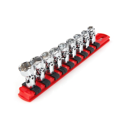 1/4 Inch Drive 6-Point Universal Joint Socket Set with Rail, 9-Piece 6-14 mm MPN:SHD90110