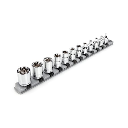 3/8 Inch Drive External Star Socket Set with Rail, 12-Piece E4-E20 MPN:SHD91117