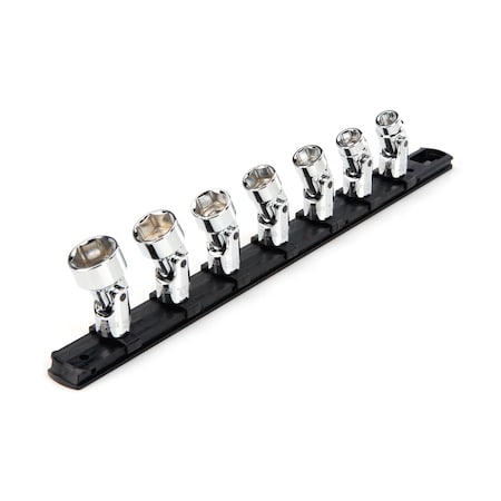 3/8 Inch Drive 6-Point Universal Joint Socket Set with Rail, 7-Piece 3/8-3/4 in. MPN:SHD91118