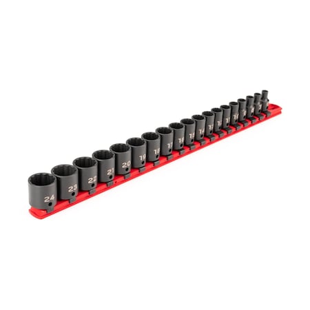 3/8 in Drive Impact Socket Set, Metric, 19 pcs MPN:SID91114