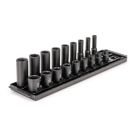 3/8 in Drive Impact Socket Set, SAE, 18 pcs MPN:SID91208