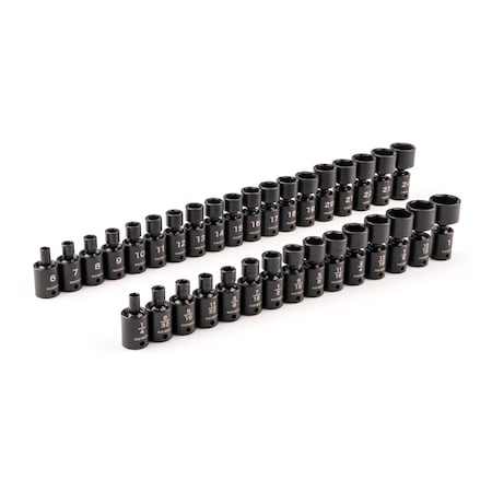 3/8 in Drive Flex Impact Socket Set, Metric, SAE, 34 pcs MPN:SID97005