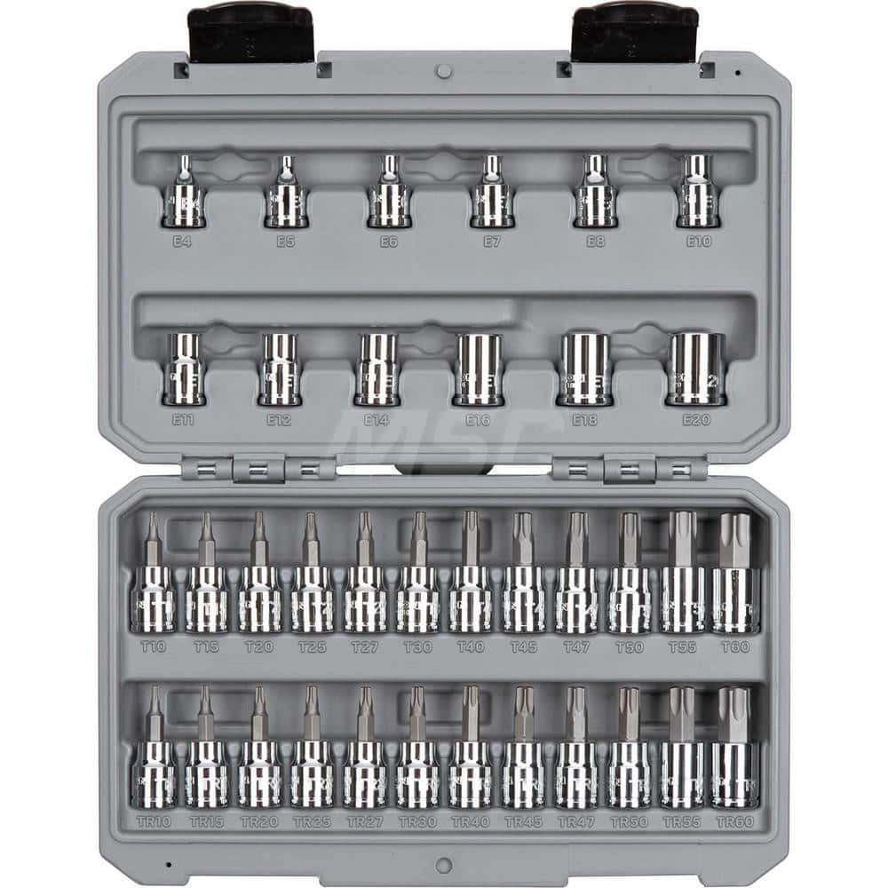 3/8 Inch Drive Torx/TR Torx Bit & External Star Socket Set, 36-Piece (T10-T60, TR10-TR60, E4-E20) MPN:SKT15402