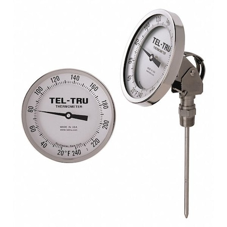 Analog Dial Thermometer, Stem 4