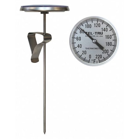 Analog Dial Thermometer, Stem 8
