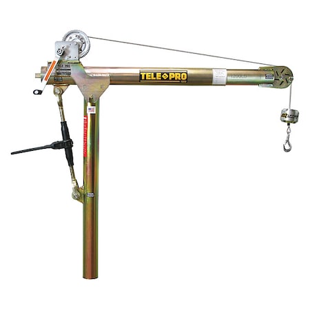 Davit Crane, 1, 200 lb Capacity, 23 in to 66 in Reach, 0 in to 660 in Lift Range, Yellow MPN:OZTP1200DAV