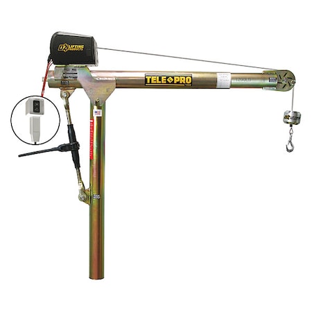 Davit Crane, 1, 200 lb Capacity, 23 in to 66 in Reach, 0 in to 540 in Lift Range, Yellow MPN:OZTP1200DAV-DCW