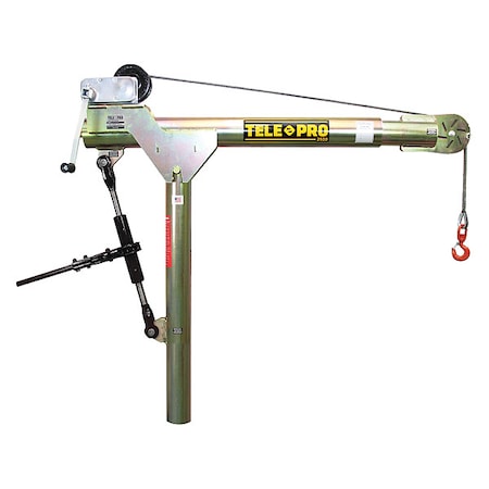 Manual 360° Swivel Davit Crane, 2, 500 lb Capacity, 28-82 in Reach, Yellow MPN:OZTP2500DAV