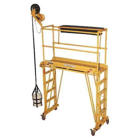 Rolling Work Platform, 24 in to 132 in H, 19 in W, 72 in D, Steel, 550 lb Load Capacity MPN:1101