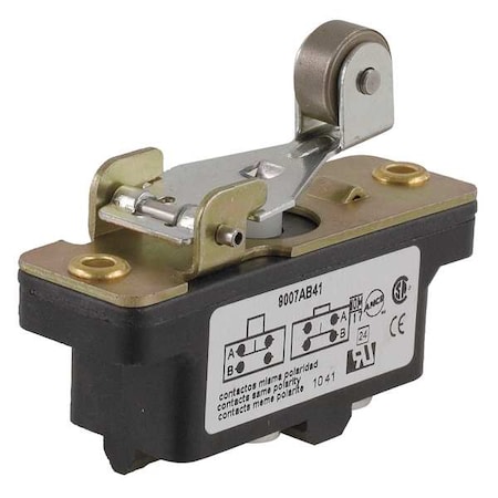 Snap Action Switch, Lever, Roller Actuator, 1NC/1NO, 15 A at 600 V AC Contact Rating MPN:9007AB41