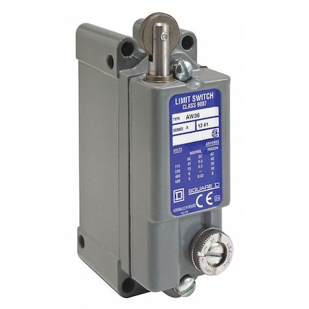 Heavy Duty Limit Switch, Plunger, Roller, 1NC/1NO, 15A at 600V AC, Actuator Location: Top MPN:9007AW36