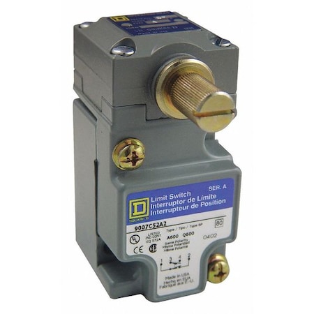 Heavy Duty Limit Switch, No Lever, Rotary, 1NC/1NO, 10A at 600V AC, Actuator Location: Side MPN:9007C52A2