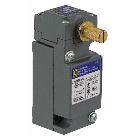 Heavy Duty Limit Switch, No Lever, Rotary, 2NC/2NO, 10A at 600V AC, Actuator Location: Side MPN:9007C62A2