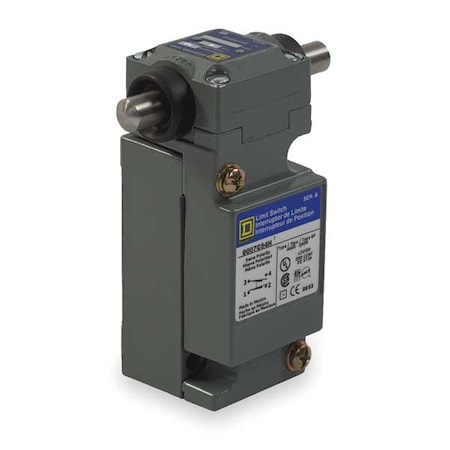 Heavy Duty Limit Switch, Plunger, 2NC/2NO, 10A at 600V AC, Actuator Location: Side MPN:9007C62H