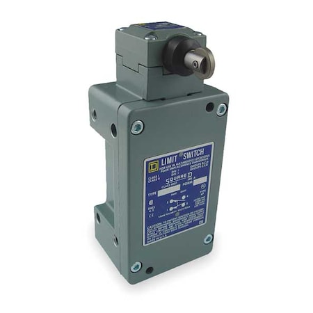 Hazardous Location Limit Switch, Plunger, Roller, 1NC/1NO, 10A at 600V AC, Actuator Location: Side MPN:9007CR53F