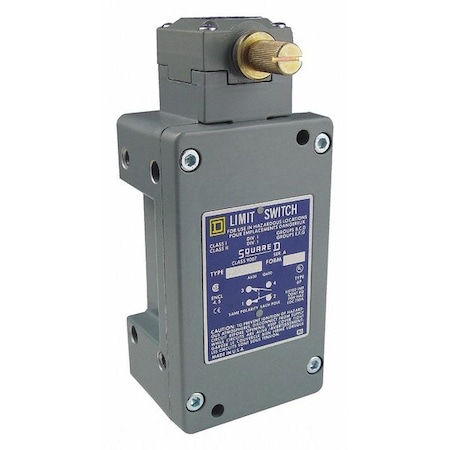 Hazardous Location Limit Switch, No Lever, Rotary, 2NC/2NO, 10A at 600V AC, Actuator Location: Top MPN:9007CR67T10
